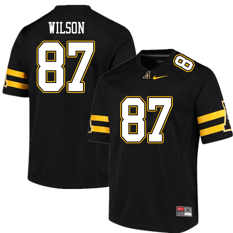 Men #87 Eli Wilson Appalachian State Mountaineers College Football Jerseys Sale-Black